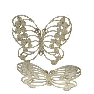 VTG 1976 Burwood #1629 Butterfly Wall Decor Set 2 10.5"x12" Mid Century Wall Art